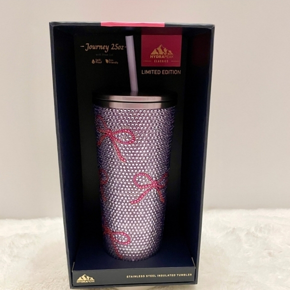 🔹️HYDRAPEAK🔹 Classic JOURNEY Lavender Purple Pink Bows Limited Edition Tumbler - Picture 1 of 3
